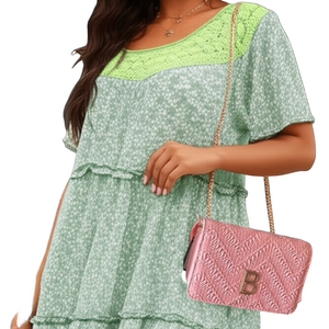 BEBE Emboss NOLA Chain Crossbody Shoulder Bag in Barbiecore Pink NWT